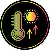 termómetro glifo debido color icono vector