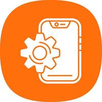 Setting Glyph Curve Icon vector
