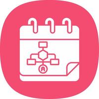 Calender Glyph Curve Icon vector