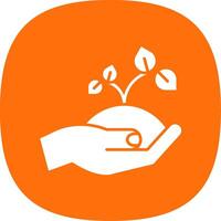 Sprout Glyph Curve Icon vector