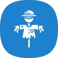 Scarecrow Glyph Curve Icon vector