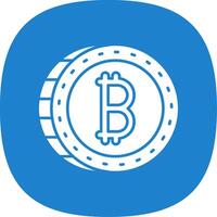 bitcoin glifo curva icono vector