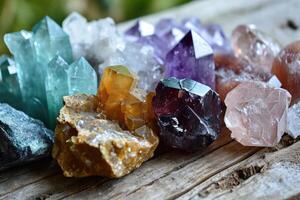 AI generated Healing power of semiprecious gemstones photo