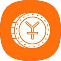 Yuan Glyph Curve Icon vector