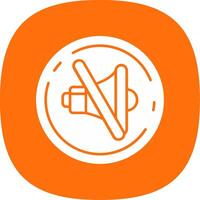 Mute Glyph Curve Icon vector