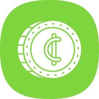 Cedis Glyph Curve Icon vector