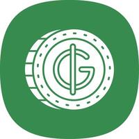 Guarani Glyph Curve Icon vector