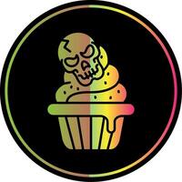 Cupcake Line Gradient Due Color Icon vector