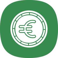 Euro Glyph Curve Icon vector