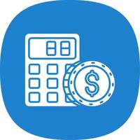 Calculator Glyph Curve Icon vector