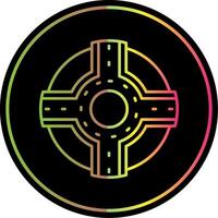 Roundabout Line Gradient Due Color Icon vector