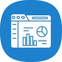 Analytics Glyph Curve Icon vector