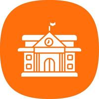 College Glyph Curve Icon vector