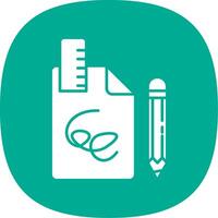 Draft Glyph Curve Icon vector