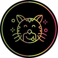 Tongue Line Gradient Due Color Icon vector
