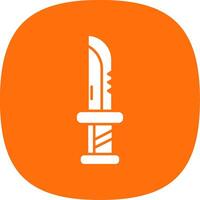 Dagger Glyph Curve Icon vector