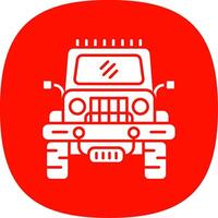 Jeep Glyph Curve Icon vector