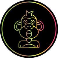 Surprised Line Gradient Due Color Icon vector