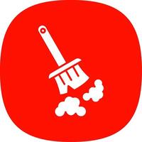 Broom Glyph Curve Icon vector