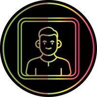 Portrait Line Gradient Due Color Icon vector