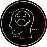 Sadness Line Gradient Due Color Icon vector