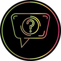 Question Line Gradient Due Color Icon vector