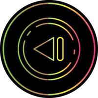 Previous Line Gradient Due Color Icon vector