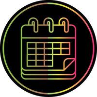 Calendar Line Gradient Due Color Icon vector