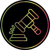 Gavel Line Gradient Due Color Icon vector