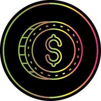 Dollar Line Gradient Due Color Icon vector