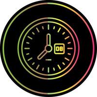 reloj línea degradado debido color icono vector