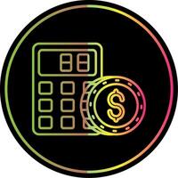 calculadora línea degradado debido color icono vector