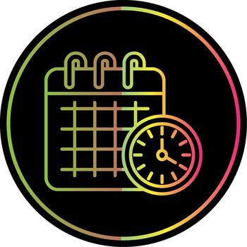calendario línea degradado debido color icono vector