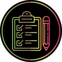 Exam Line Gradient Due Color Icon vector