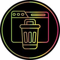 Bin Line Gradient Due Color Icon vector