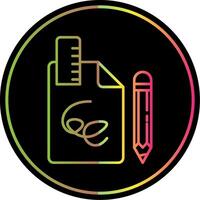 Draft Line Gradient Due Color Icon vector