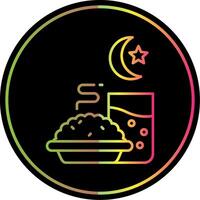 Iftar Line Gradient Due Color Icon vector