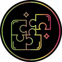 Puzzle Line Gradient Due Color Icon vector