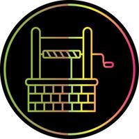 Well Line Gradient Due Color Icon vector