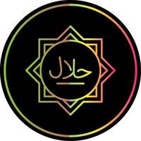 Halal Line Gradient Due Color Icon vector