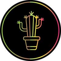 cactus línea degradado debido color icono vector