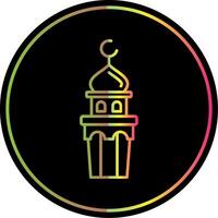 Minaret Line Gradient Due Color Icon vector