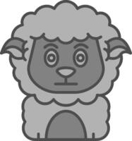 Embarrassed Line Filled Greyscale Icon vector