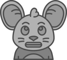 Shocked Line Filled Greyscale Icon vector