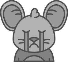 Cry Line Filled Greyscale Icon vector