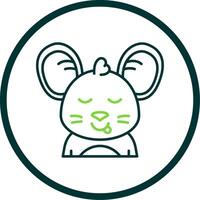 Tongue Line Circle Icon vector
