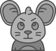 Angry Line Filled Greyscale Icon vector