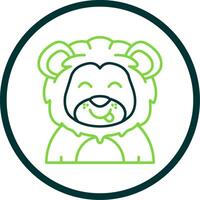 Tongue Line Circle Icon vector