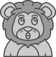 Surprised Line Filled Greyscale Icon vector