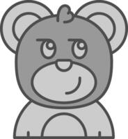 Smirking Line Filled Greyscale Icon vector